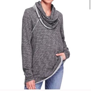 Free People Beach long sleeve slouchy cowlneck top